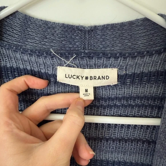 Lucky Brand Navy Geometric Cardigan - Picture 3 of 5